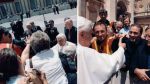 Dve fotografie v jednom momente (foto Dano a Servizio Vaticano)